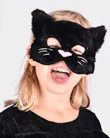 Svart fluffy kattemaske Side View - Bamsedyra AS