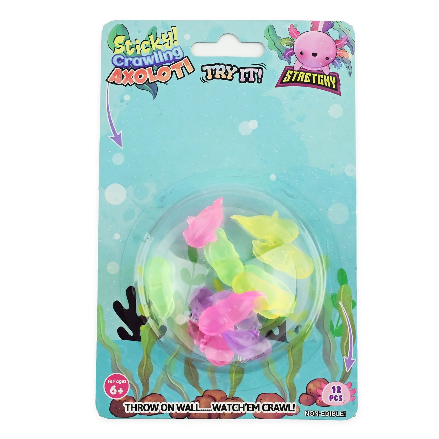 Wall Crawler Axolotl – klissete minifigur som kryper på veggen (assortert)