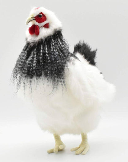 Hansa Creation Black & White Hen Teddy Plush Toy - Cute and Lifelike Stuffed Animal - Bamsedyra