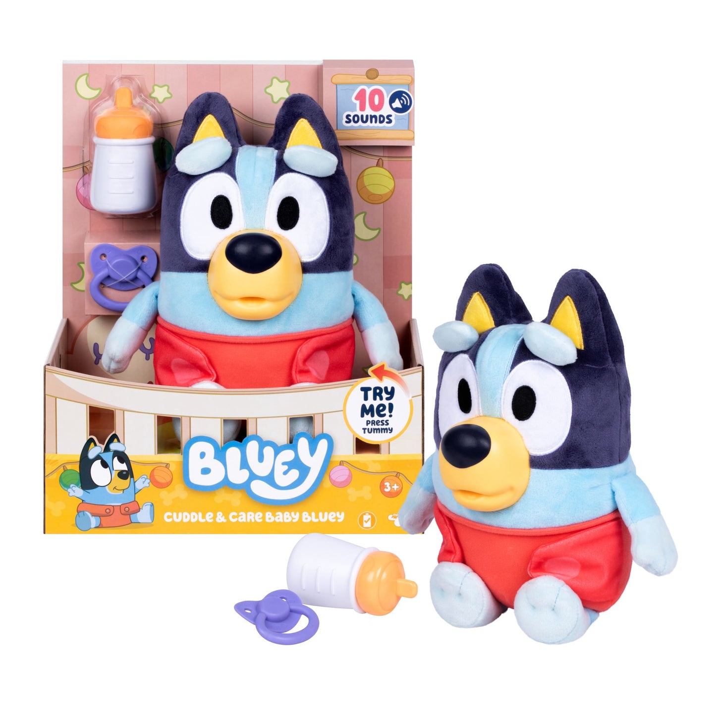Bluey Baby bamse med lyd 25 cm | Offisiell Bluey
