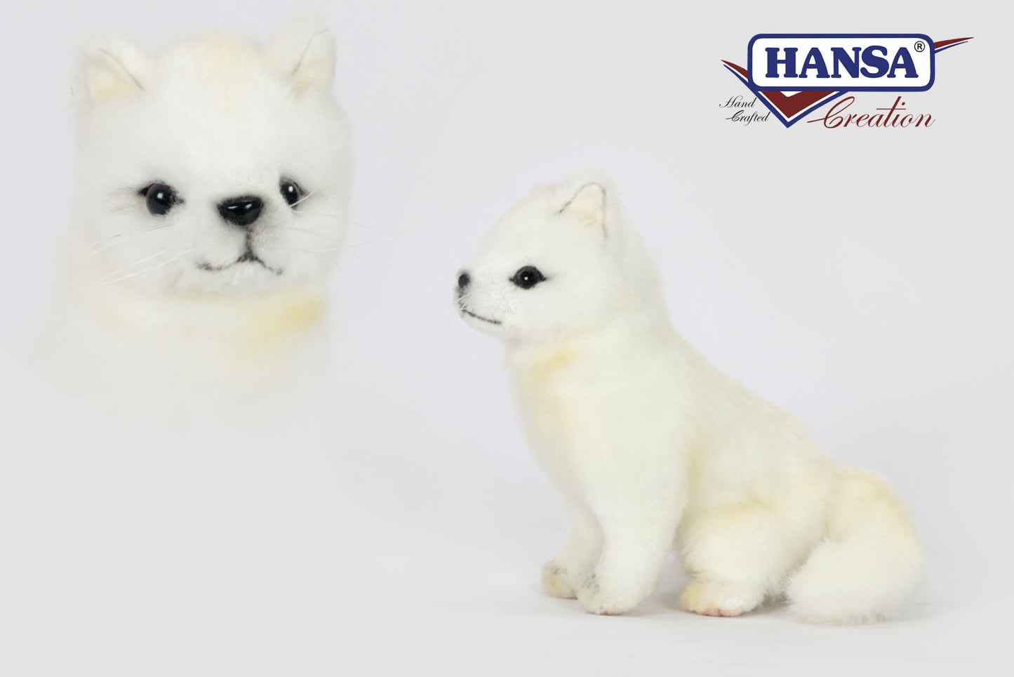 Arctic Fox Cub Sitting 14 cm | Hansa Creation (6830)