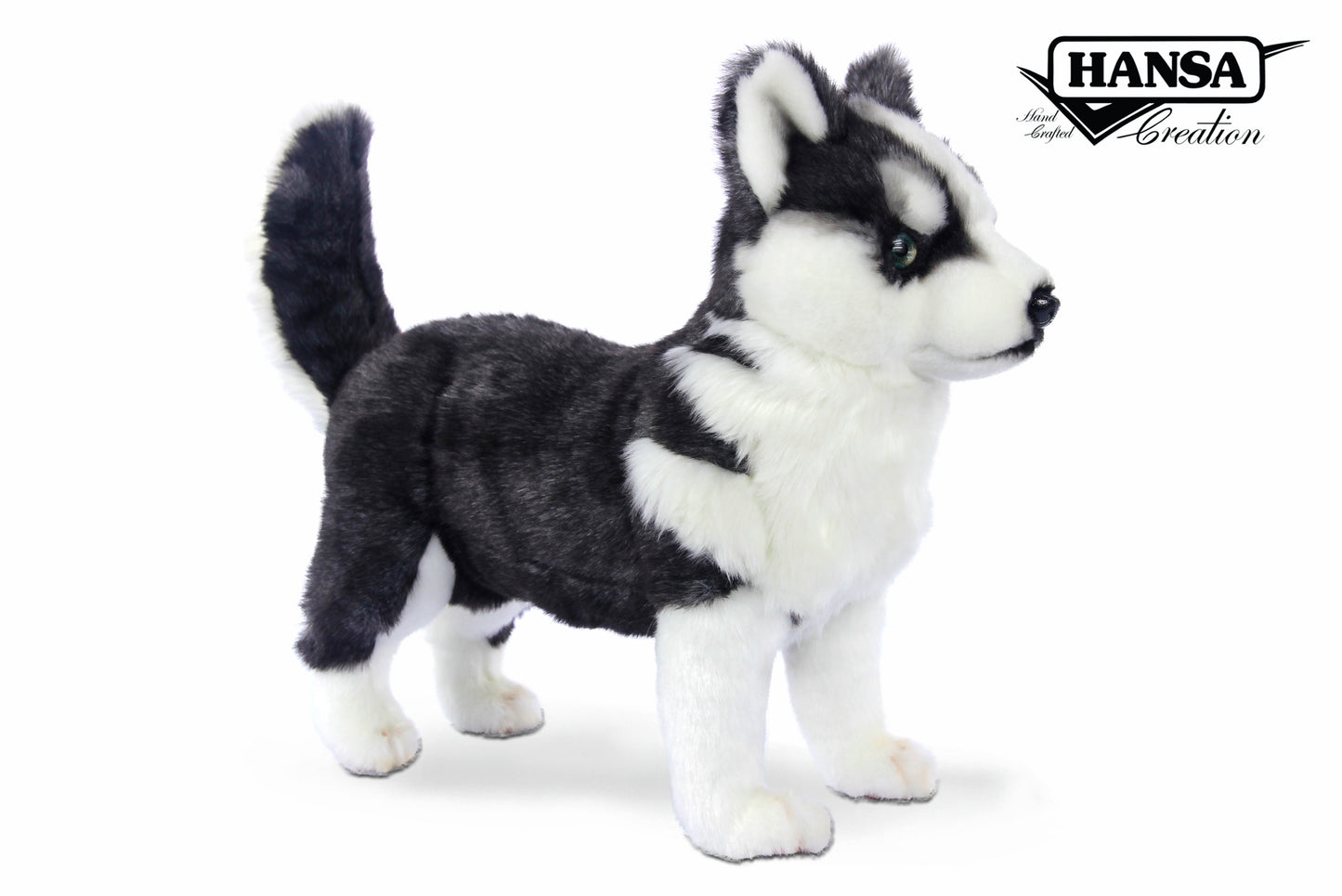 Hansa Creation | Husky Puppy Standing | Grå/Hvit | ca. 43 cm