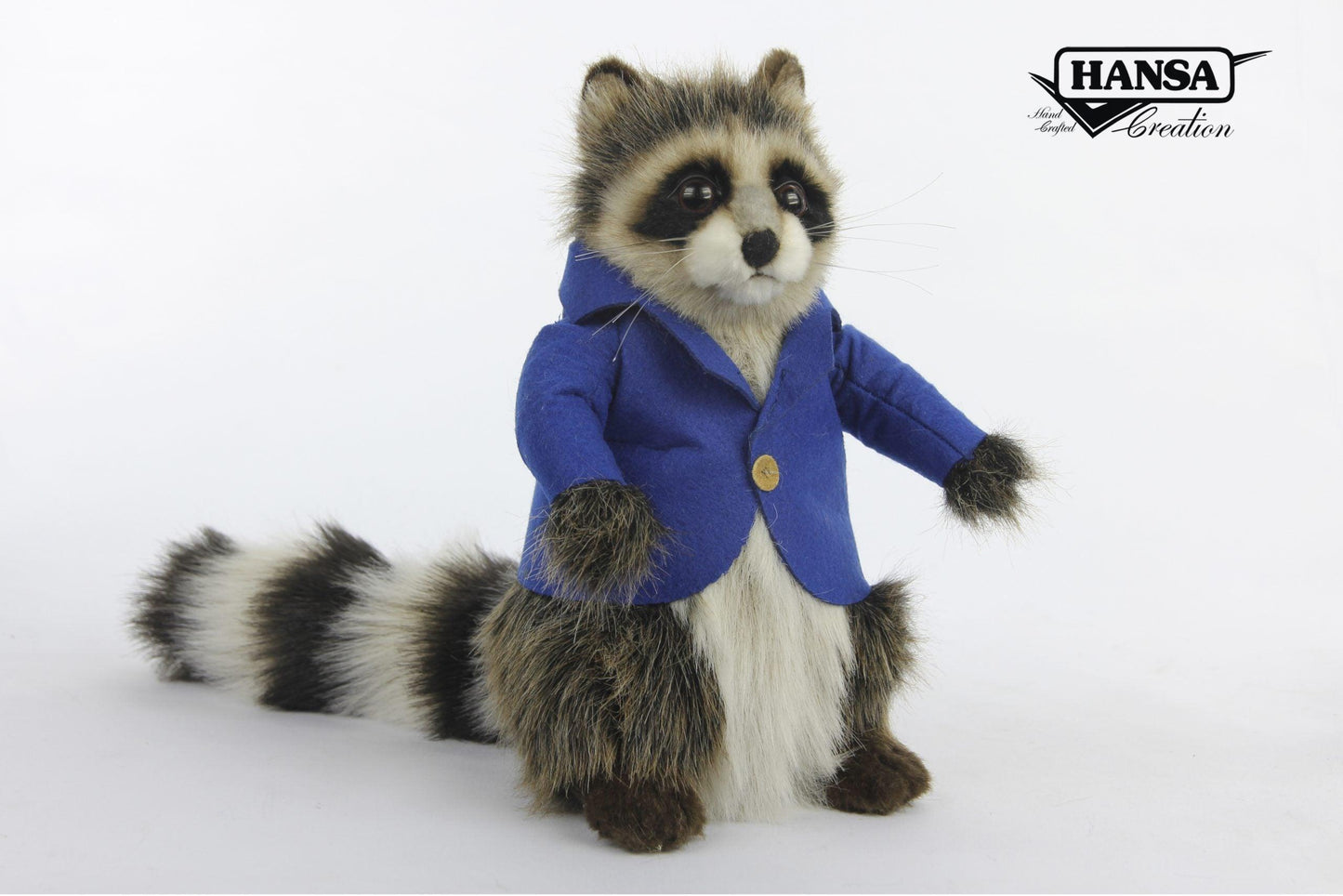 Hansa Creation Raccoon Boy with Clothes - Playful and Lifelike Plush Toy - Bamsedyra