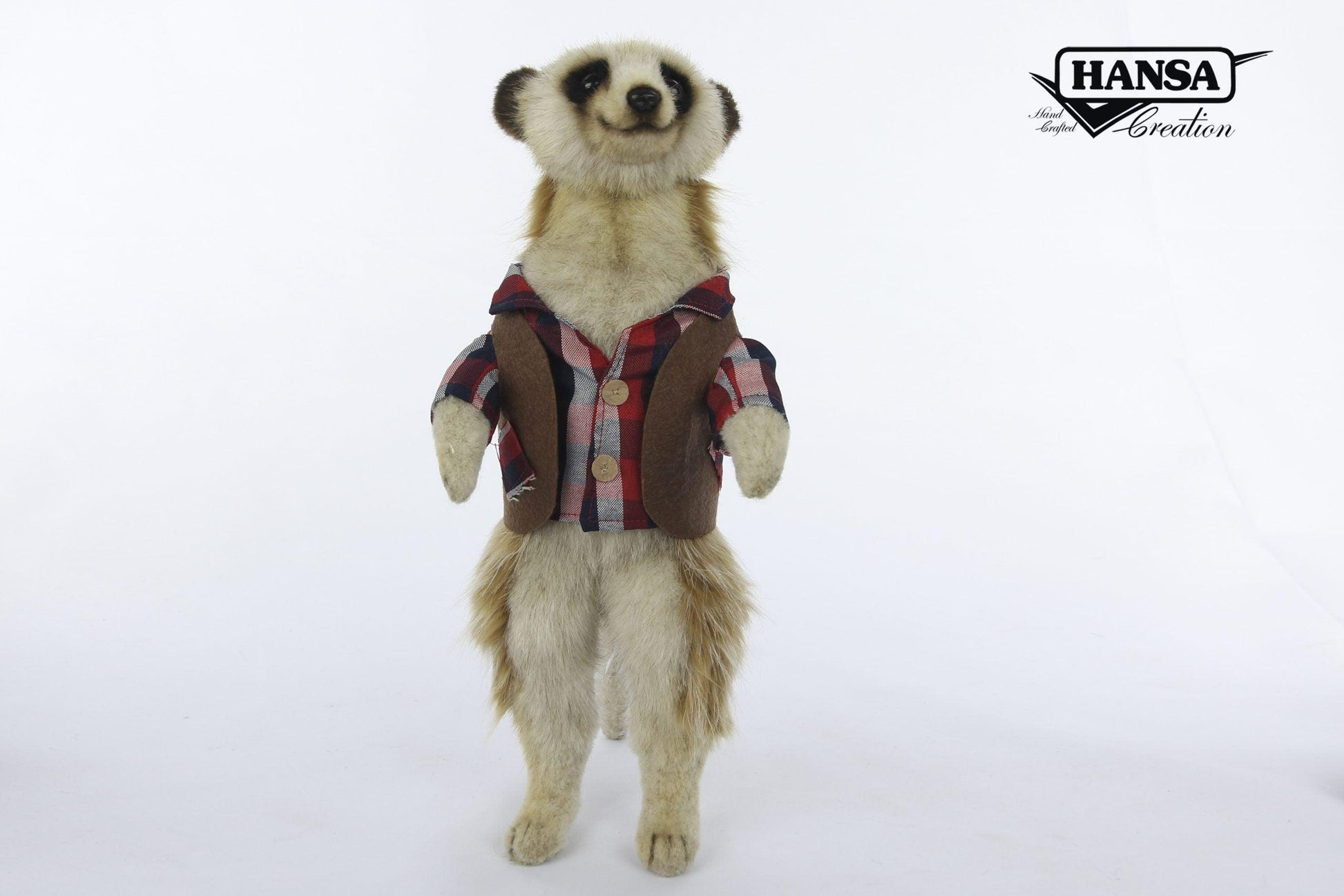 Hansa Creation Meerkat Dad with Clothes Plush Toy - Charming and Lifelike Stuffed Animal - Bamsedyra