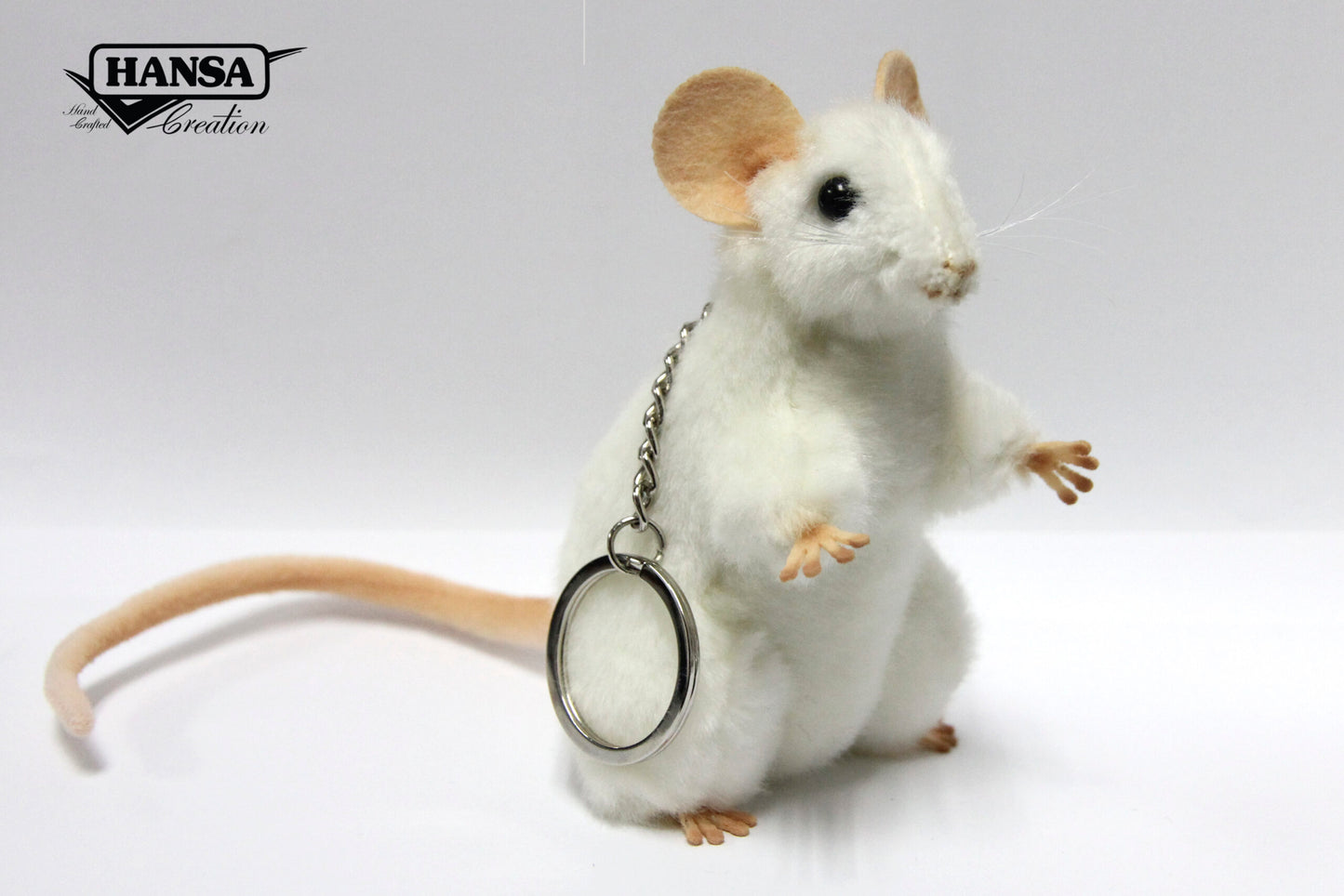 White Mouse Keychain 11 cm | Hansa Creation (7896)