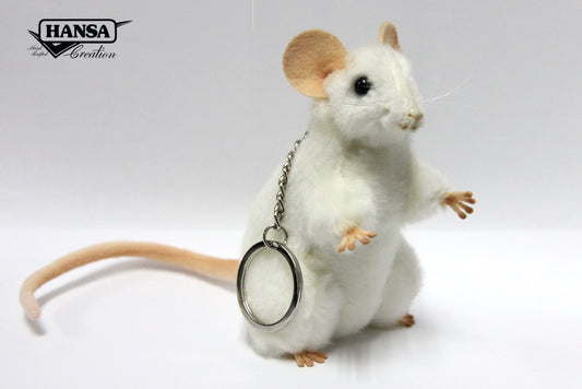 White Mouse Keychain 11 cm | Hansa Creation (7896)