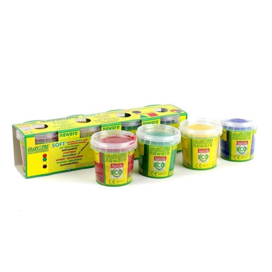 SOFT modelling clay nawaro, 4-color set - red, yellow, green, blue - Bamsedyra