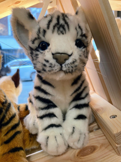 Hansa Creation White Tiger Cub Plush Toy - Playful and Lifelike Stuffed Animal - Bamsedyra