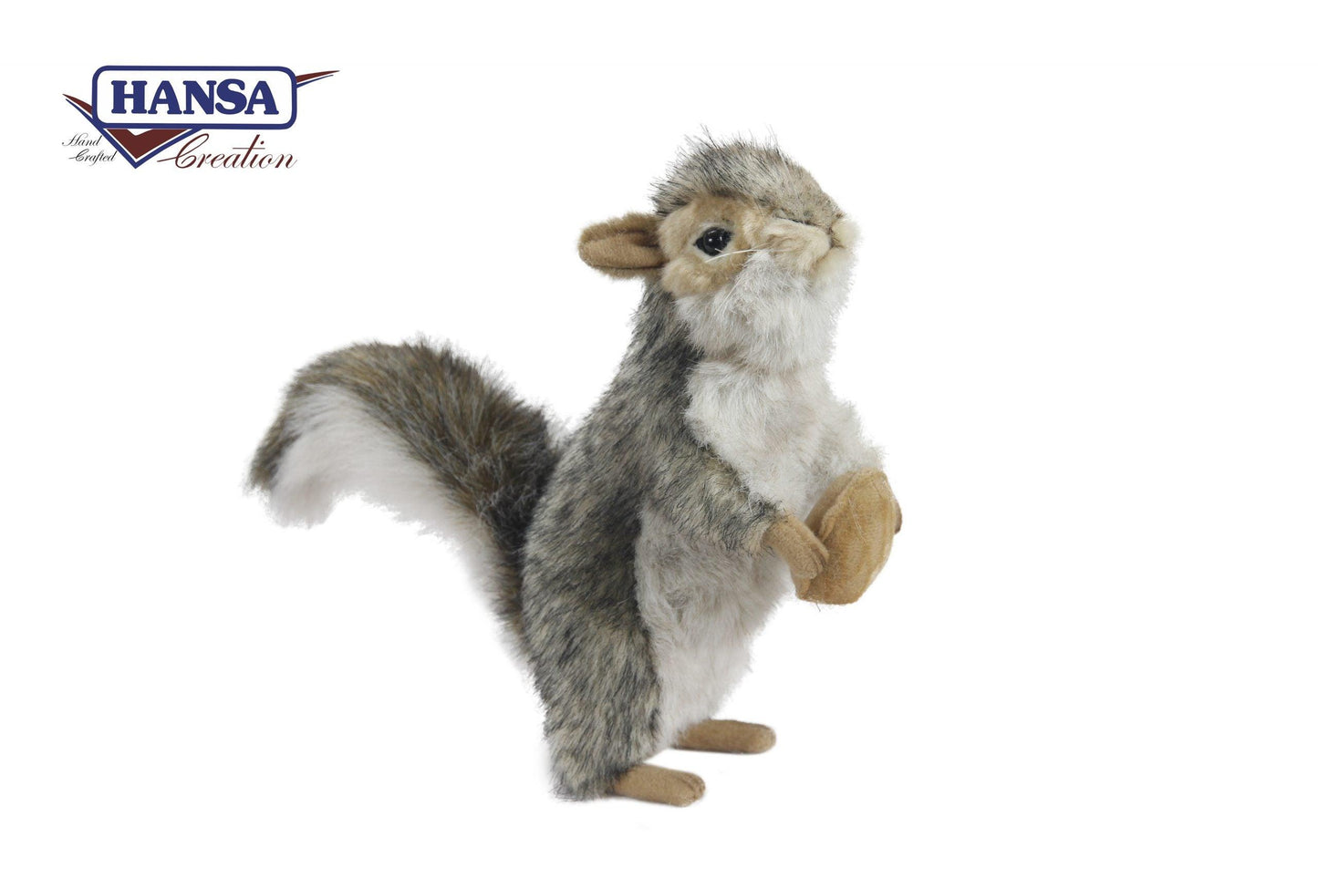 Hansa Creation Grey Squirrel Plush Toy - Charming and Lifelike Stuffed Animal - Bamsedyra