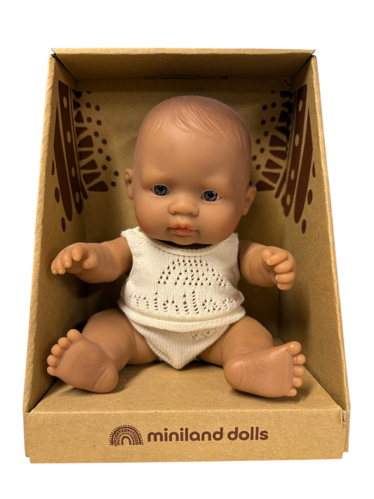 Hispanic Boy Baby Doll 21cm | Miniland