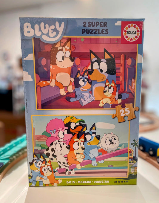 Double the Bluey Fun: Educa's 2 x 25 Piece Jigsaw Puzzle Set - Bamsedyra