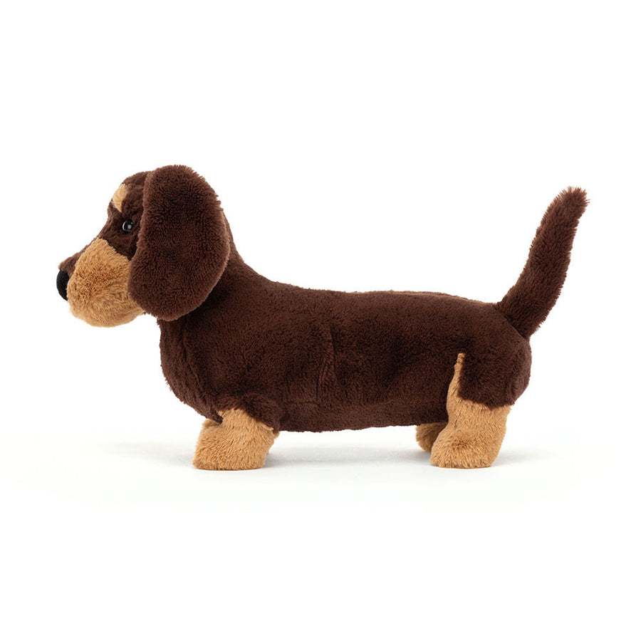 Jellycat Otto Sausage Dog bakfra – lang brun dachs kosedyr