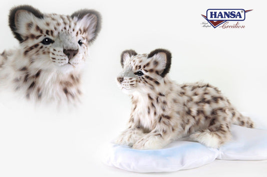 Hansa Creation Snow Leopard Cub Plush Toy - Adorable and Lifelike Stuffed Animal - Bamsedyra