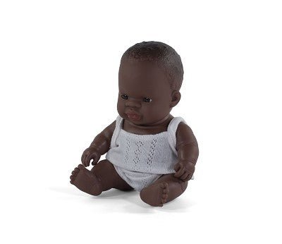 African Boy Baby Doll 21cm | Miniland - Bamsedyra