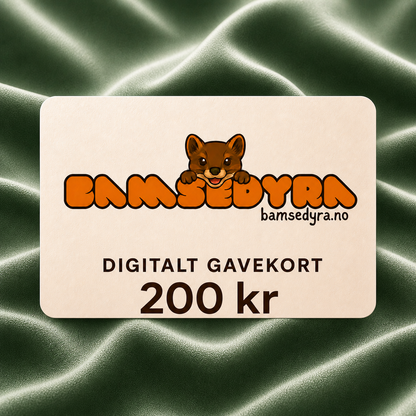 Digitalt gavekort fra Bamsedyra på 200 kr