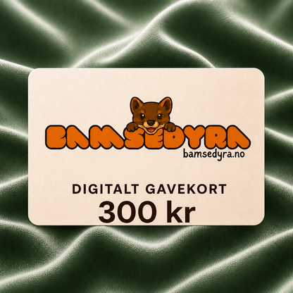 Digitalt gavekort fra Bamsedyra på 300 kr