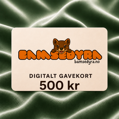 Digitalt gavekort fra Bamsedyra på 500 kr