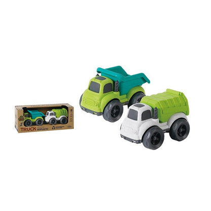 Bioplastic Truck Duo Pack - Dumper Truck and Recycling Lorry - Bamsedyra