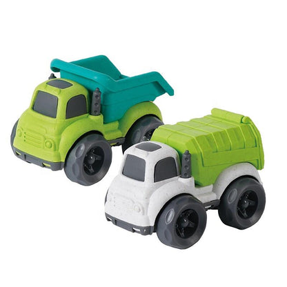 Bioplastic Truck Duo Pack - Dumper Truck and Recycling Lorry - Bamsedyra