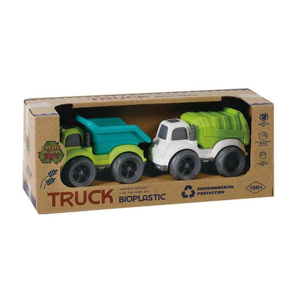 Bioplastic Truck Duo Pack - Dumper Truck and Recycling Lorry - Bamsedyra