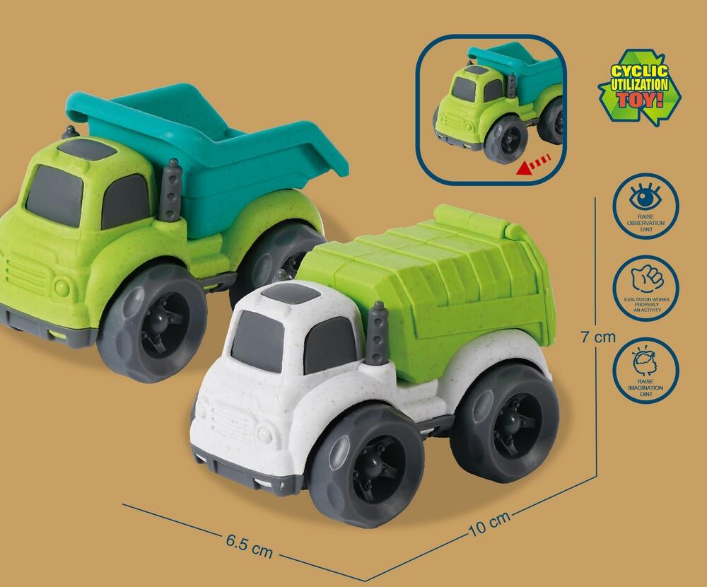 Bioplastic Truck Duo Pack - Dumper Truck and Recycling Lorry - Bamsedyra