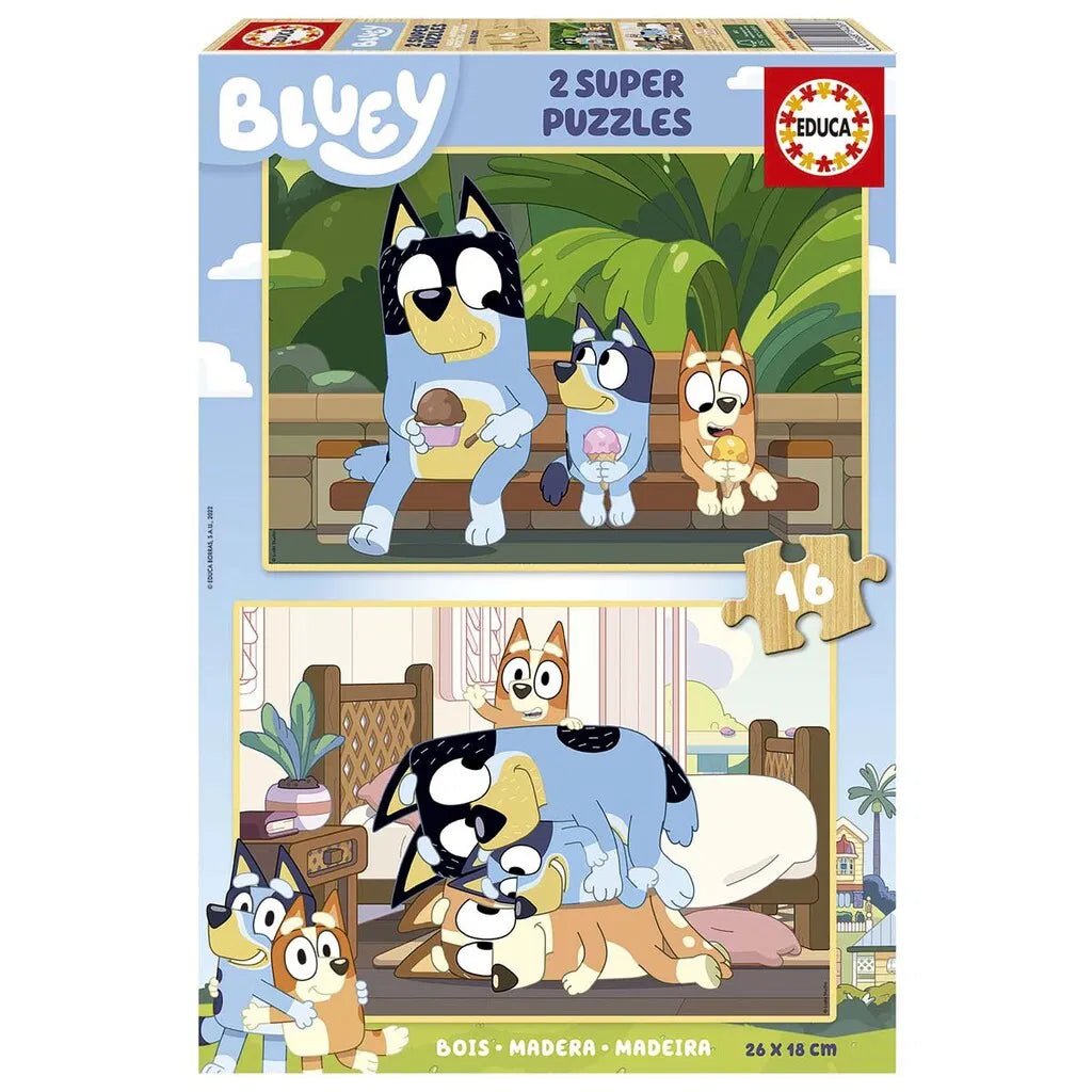 Bluey Jigsaw Puzzle: Double the Fun with 2 x 16 Piece Sets from Educa - Bamsedyra