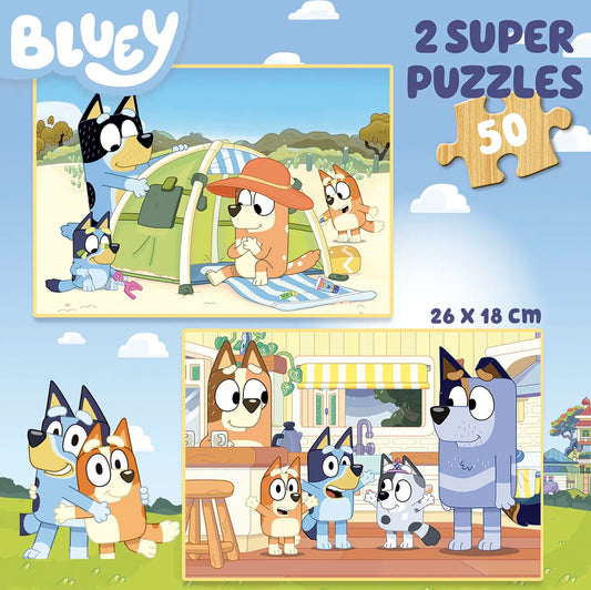 Educa Bluey Super Puslespillsett - 2 Trepuslespill - Moro for Små Fans!