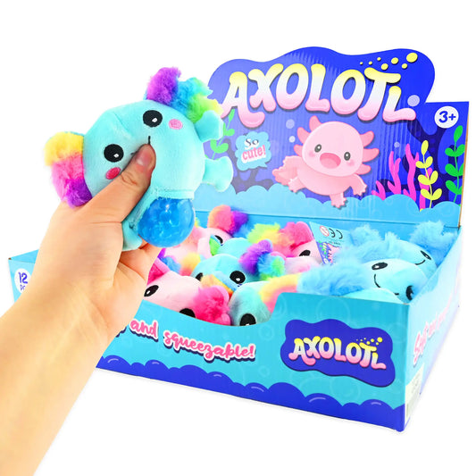 Squeeze Axolotl – klembar plysj m/boblemage (assortert)