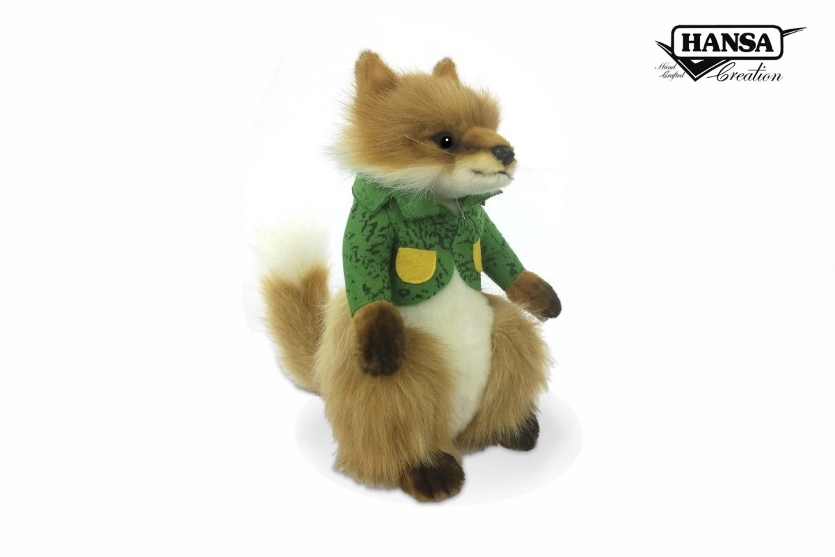 Charming Hansa Creation Fox Boy Plush Toy with Clothes - Realistic and Adorable Fox Stuffed Animal - Bamsedyra