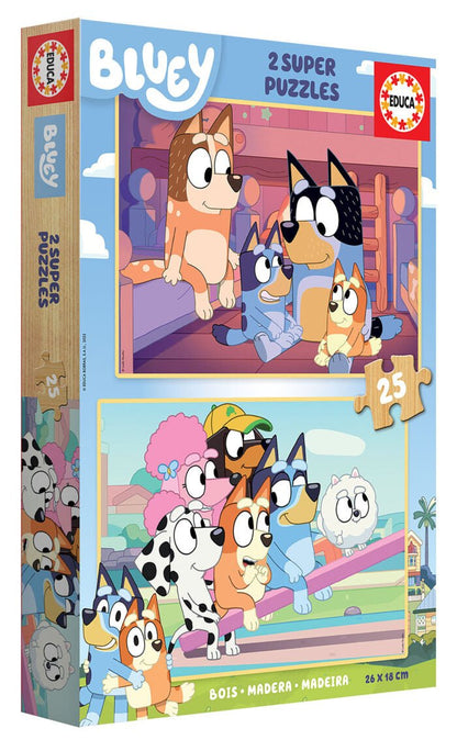 Double the Bluey Fun: Educa's 2 x 25 Piece Jigsaw Puzzle Set - Bamsedyra