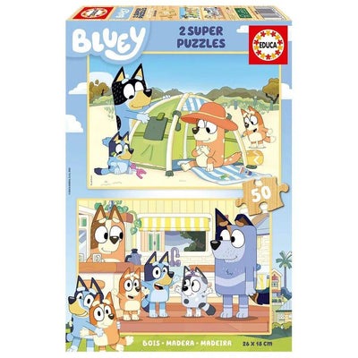 Educa Bluey Super Puzzle Set - 2 Wooden Puzzles - Fun for Little Fans! - Bamsedyra AS