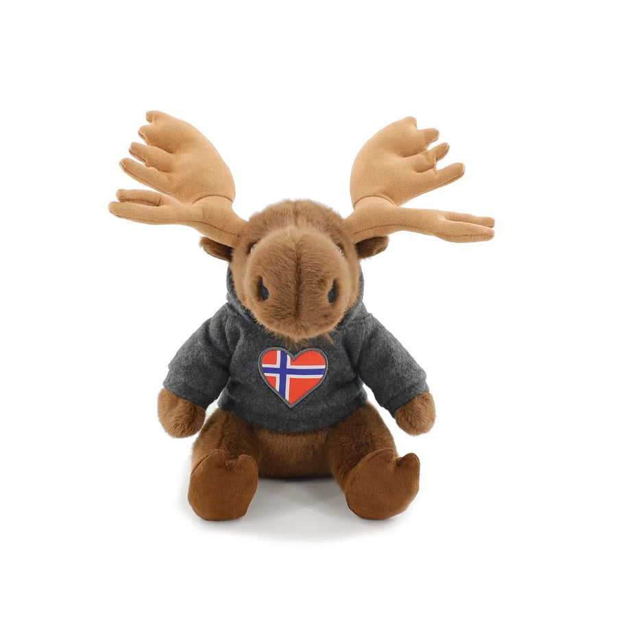 Elgbamse Fritz med genser og norsk flagg fra Hilda, 20 cm