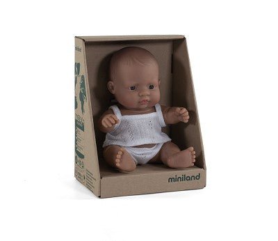 Hispanic Boy Baby Doll 21cm | Miniland - Bamsedyra