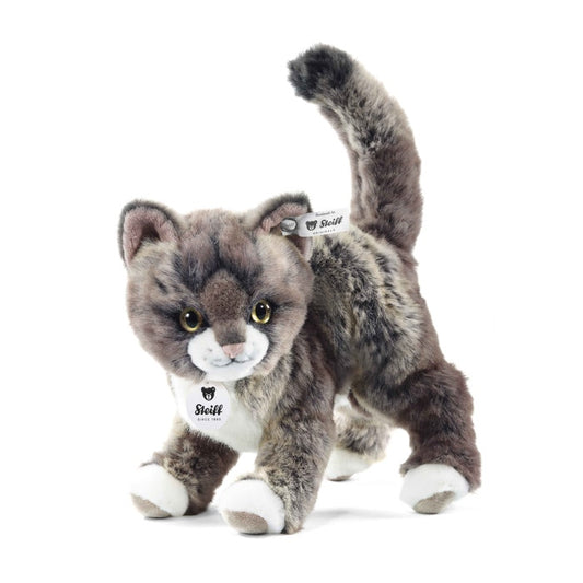 Kitty kattebamse 25 cm i grå og beige plysj fra Steiff