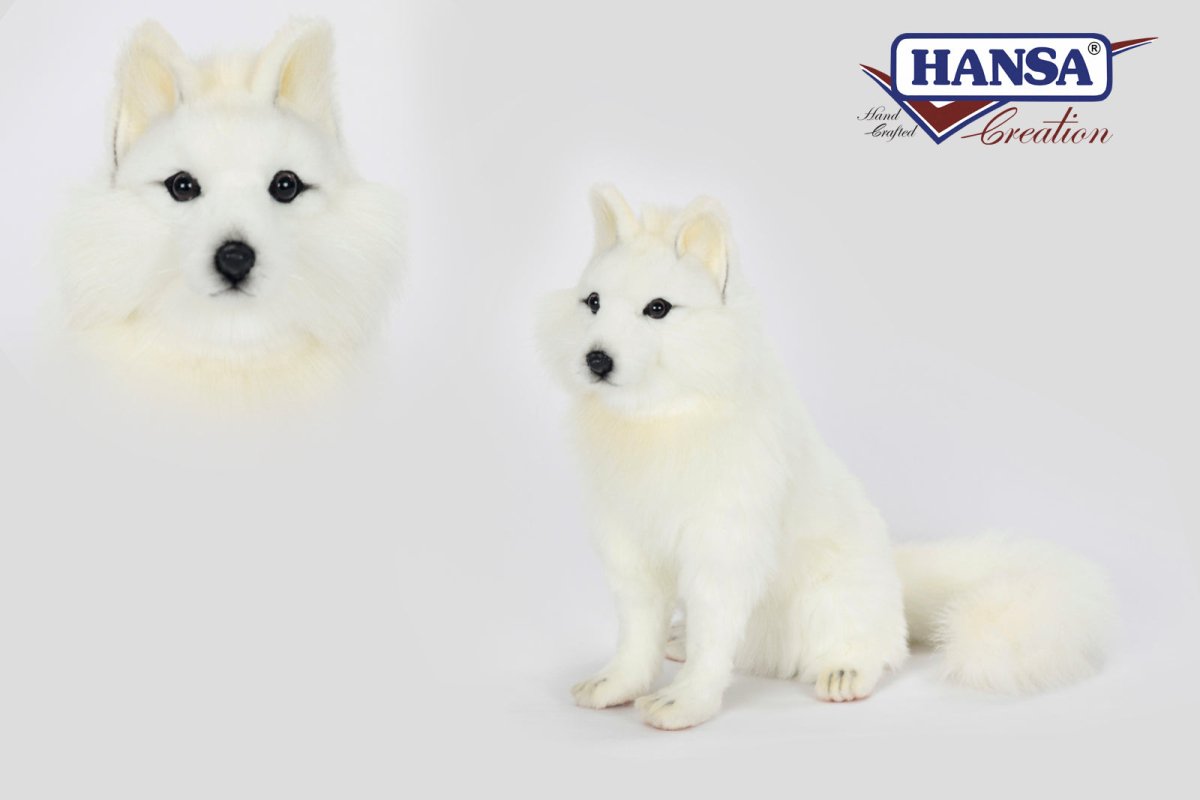 Snow Fox Sitting Plush | Hansa Creation - Bamsedyra