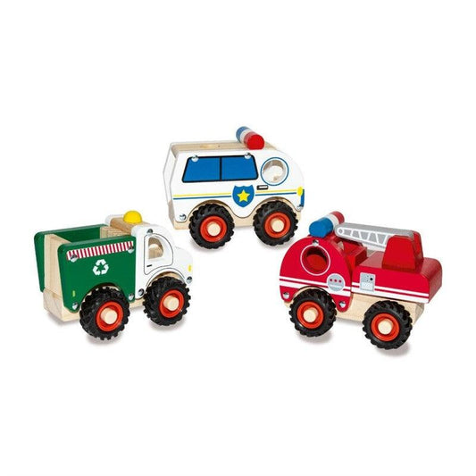 Woodlets Chunky Vehicles 3 asst. - Bamsedyra